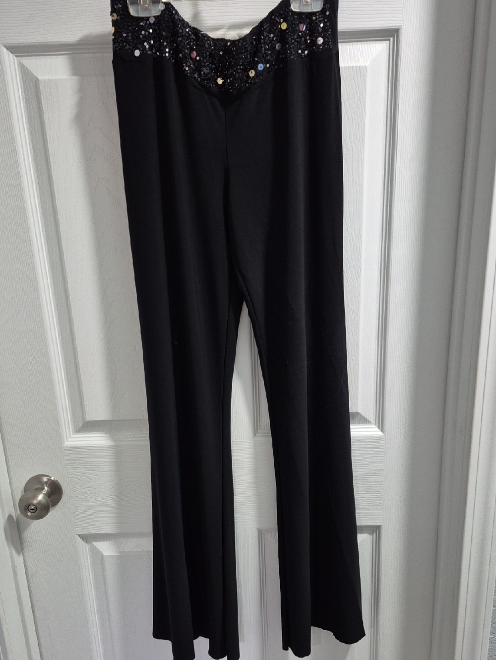 Wet Seal Black Wide-Leg Jumpsuit Pants with Sequin Waist